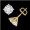 Image 3 : 2.5 ctw VS/SI Diamond Solitaire Art Deco Stud Earrings 18k Yellow Gold - REF-601Y4X