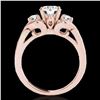 Image 2 : 1.7 ctw Certified Diamond 3 Stone Solitaire Ring 10k Rose Gold - REF-252F3M