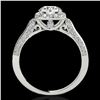 Image 2 : 1.5 ctw Certified Diamond Solitaire Halo Ring 10k White Gold - REF-204X5A