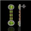 Image 2 : 9.21 ctw Peridot & Diamond Earrings 14K Rose Gold - REF-157G5W