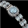 Image 2 : 17.67 ctw Sky Topaz & Diamond Bracelet 14K White Gold - REF-178M2G
