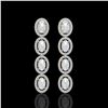 Image 1 : 4.05 ctw Opal & Diamond Micro Pave Halo Earrings 10k White Gold - REF-143R6K