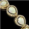 Image 3 : 17.15 ctw Opal & Diamond Micro Pave Halo Bracelet 10k Yellow Gold - REF-321A6N