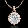 Image 1 : 1.5 ctw VS/SI Diamond Solitaire Art Deco Stud Necklace 18k Rose Gold - REF-363X5A