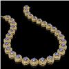 Image 2 : 83.82 ctw Tanzanite & Diamond Victorian Necklace 14K Yellow Gold - REF-2511F8M