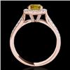 Image 2 : 1.8 ctw Certified SI/I Fancy Intense Yellow Diamond Ring 10k Rose Gold - REF-211Y4X