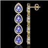 Image 2 : 11.2 ctw Tanzanite & Diamond Micro Pave Halo Earrings 10k Yellow Gold - REF-286N9F