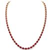 Image 3 : 40 ctw Ruby Eternity Tennis Necklace 14k Yellow Gold - REF-218W2H