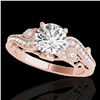 Image 1 : 1.5 ctw Certified Diamond Solitaire Antique Ring 10k Rose Gold - REF-245H5R