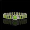 Image 1 : 29.26 ctw Peridot & Diamond Bracelet 14K White Gold - REF-281N8F