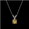 Image 3 : 0.50 ctw Certified Intense Yellow Diamond Necklace 10k White Gold - REF-57A8N