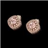 Image 2 : 4.19 ctw Morganite & Diamond Victorian Earrings 14K Rose Gold - REF-142R8K