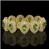 Image 2 : 57.24 ctw Tourmaline & Diamond Victorian Bracelet 14K Yellow Gold - REF-1769R5K