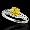 Image 1 : 1.2 ctw Certified SI/I Fancy Intense Yellow Diamond Ring 10k White Gold - REF-188A2N