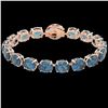 Image 2 : 79 ctw London Blue Topaz & Micro Diamond Bracelet 14k Rose Gold - REF-272M2G