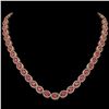 31.1 ctw Tourmaline & Diamond Micro Pave Halo Necklace 10k Rose Gold - REF-600M2G