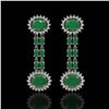 10.23 ctw Emerald & Diamond Earrings 14K White Gold - REF-227H3R