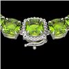 100 ctw Peridot & Diamond Micro Pave Necklace 14k White Gold - REF-528X9A