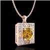 Image 3 : 1.02 ctw Intense Fancy Yellow Diamond Art Deco Necklace 18k Rose Gold - REF-143G6W