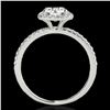 Image 2 : 1.5 ctw Certified Diamond Solitaire Halo Ring 10k White Gold - REF-238W6H