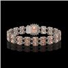 Image 3 : 16.93 ctw Morganite & Diamond Bracelet 14K White Gold - REF-245Y5X