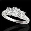 Image 1 : 3.25 ctw Certified Diamond 3 Stone Ring 10k White Gold - REF-357H3R