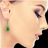 Image 3 : 8.15 ctw Jade & Diamond Victorian Earrings 14K Yellow Gold - REF-241X6A