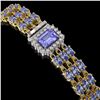 Image 2 : 24.18 ctw Tanzanite & Diamond Bracelet 14K Yellow Gold - REF-318G2W