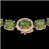 Image 1 : 145 ctw Green Tourmaline & Diamond Micro Necklace 14k Rose Gold - REF-2000X2A