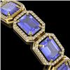 Image 3 : 36.37 ctw Tanzanite & Diamond Micro Pave Halo Bracelet 10k Yellow Gold - REF-776R4K