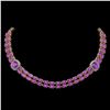 Image 1 : 31.91 ctw Amethyst & Diamond Necklace 14K Yellow Gold - REF-527R3K