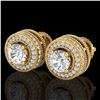 Image 1 : 2.09 ctw VS/SI Diamond Solitaire Art Deco Stud Earrings 18k Yellow Gold - REF-254F5M