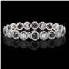 Image 2 : 13.96 ctw Black & Diamond Micro Pave Bracelet 18K White Gold - REF-1071X3A