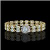 14.44 ctw Aquamarine & Diamond Bracelet 14K Yellow Gold - REF-263K6Y