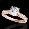 1.25 ctw Certified Diamond Solitaire Ring 10k Rose Gold - REF-188H2R