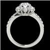 Image 2 : 2.19 ctw Certified Diamond Solitaire Halo Ring 10k White Gold - REF-259W3H