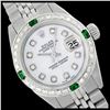 Image 1 : Rolex Men's Stainless Steel, QuickSet, Diam Dial & Diam/Emerald Bezel