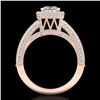 3.5 ctw Princess VS/SI Diamond Micro Pave Ring 18k Rose Gold - REF-581G8W