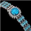 Image 2 : 29.89 ctw Swiss Topaz & Diamond Bracelet 14K White Gold - REF-281G8W