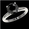 Image 2 : 2.59 ctw Fancy Black Diamond Solitaire Engagment Ring 10k White Gold - REF-57A8N