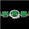 Image 1 : 76 ctw Emerald & Micro VS/SI Diamond Bracelet 14k White Gold - REF-709X3A