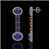 Image 2 : 10.23 ctw Sapphire & Diamond Earrings 14K Yellow Gold - REF-227N3F
