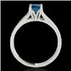 Image 2 : 1 ctw SI Certified Fancy Blue Diamond Solitaire Ring 10k White Gold - REF-120A2N