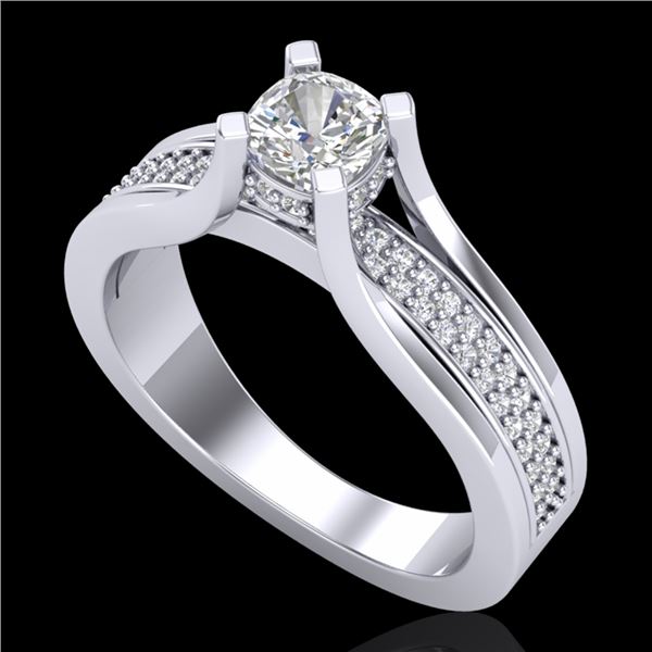 1.01 ctw Cushion VS/SI Diamond Micro Pave Ring 18k White Gold - REF-174R5K