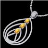 Image 1 : 2 ctw Citrine & Micro Pave VS/SI Diamond Necklace 18k White Gold - REF-163F6M