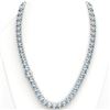 Image 3 : 87 ctw Aquamarine & Diamond Micro Eternity Necklace 14k White Gold - REF-1345H5R