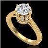 Image 1 : 1.5 ctw VS/SI Diamond Art Deco Ring 18k Yellow Gold - REF-399R3K