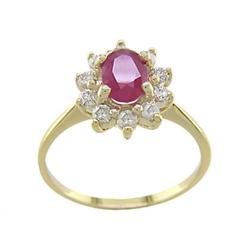 Antique Certified 1.00 ct Ruby & Diamond Ring 14kt Gold