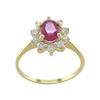Image 1 : Antique Certified 1.00 ct Ruby & Diamond Ring 14kt Gold