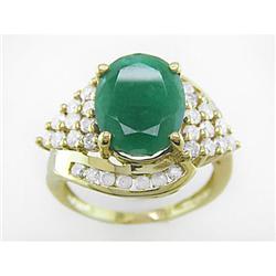 Certified 1.00 ct Green & White Sapphire Ring 14kt Gold